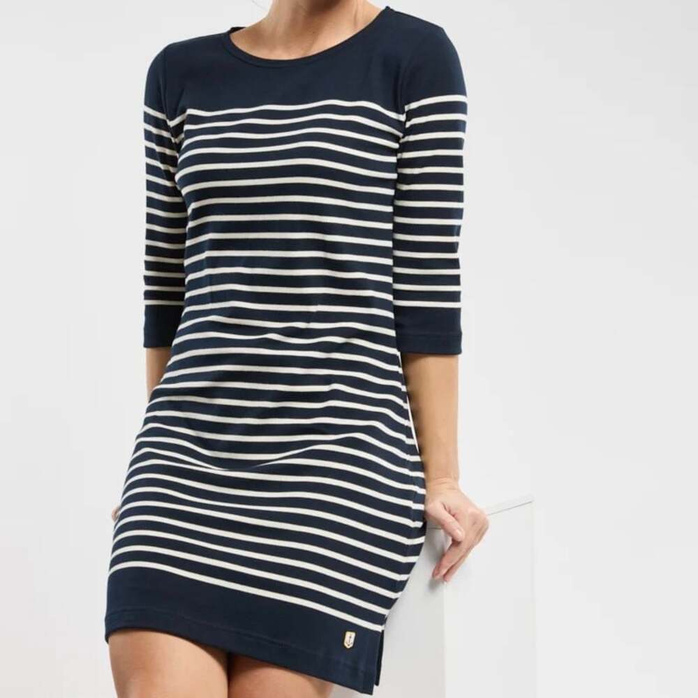 Armor Lux Striped Dress Thick Cotton Rich Navy Size 1 US Small